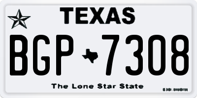 TX license plate BGP7308