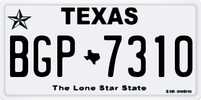 TX license plate BGP7310