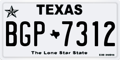 TX license plate BGP7312