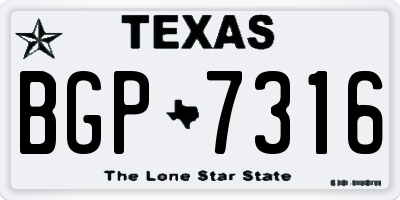 TX license plate BGP7316