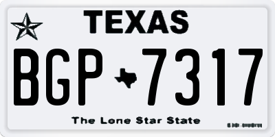 TX license plate BGP7317
