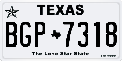 TX license plate BGP7318