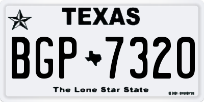 TX license plate BGP7320