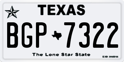TX license plate BGP7322