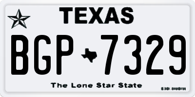 TX license plate BGP7329