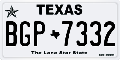 TX license plate BGP7332