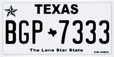 TX license plate BGP7333