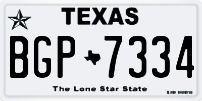 TX license plate BGP7334