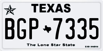 TX license plate BGP7335