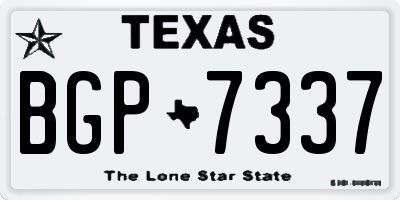 TX license plate BGP7337