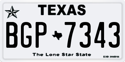 TX license plate BGP7343