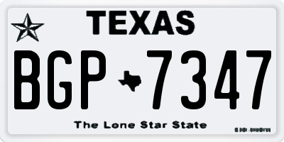TX license plate BGP7347