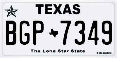 TX license plate BGP7349