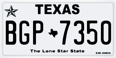TX license plate BGP7350