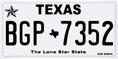 TX license plate BGP7352