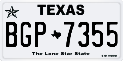 TX license plate BGP7355