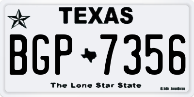 TX license plate BGP7356