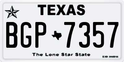 TX license plate BGP7357