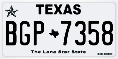 TX license plate BGP7358