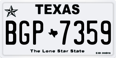 TX license plate BGP7359