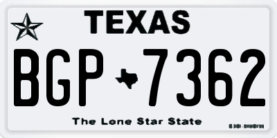 TX license plate BGP7362