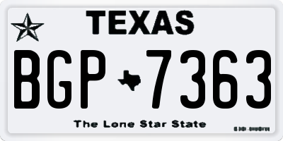 TX license plate BGP7363