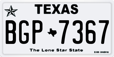 TX license plate BGP7367
