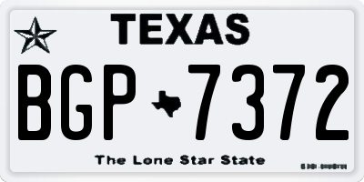 TX license plate BGP7372