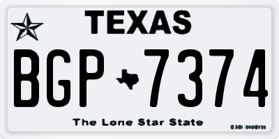 TX license plate BGP7374