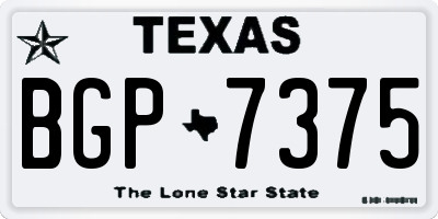 TX license plate BGP7375