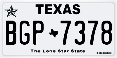 TX license plate BGP7378