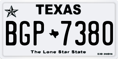 TX license plate BGP7380