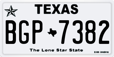TX license plate BGP7382
