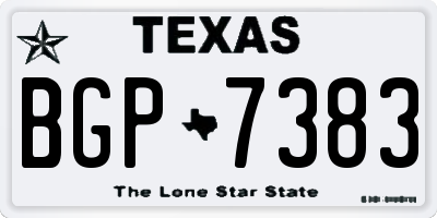 TX license plate BGP7383