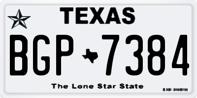 TX license plate BGP7384