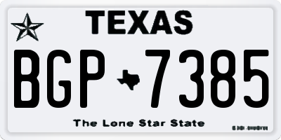 TX license plate BGP7385