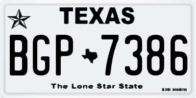 TX license plate BGP7386