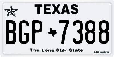 TX license plate BGP7388