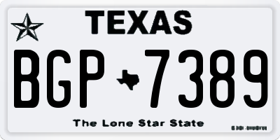 TX license plate BGP7389
