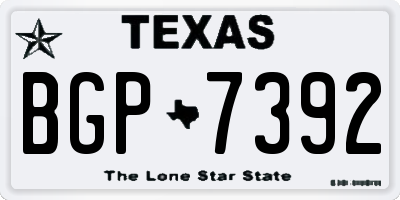 TX license plate BGP7392
