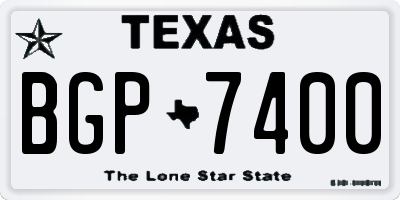 TX license plate BGP7400