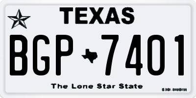 TX license plate BGP7401
