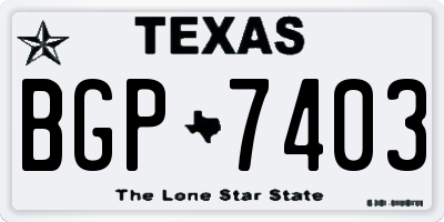 TX license plate BGP7403