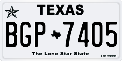 TX license plate BGP7405