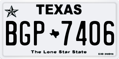 TX license plate BGP7406