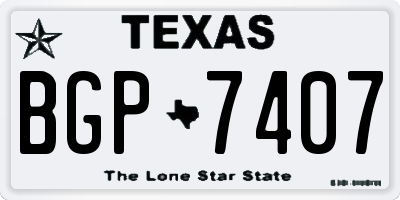 TX license plate BGP7407