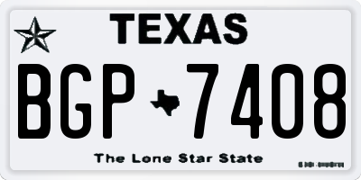 TX license plate BGP7408