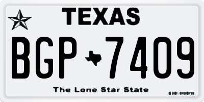 TX license plate BGP7409