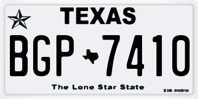 TX license plate BGP7410