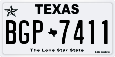 TX license plate BGP7411